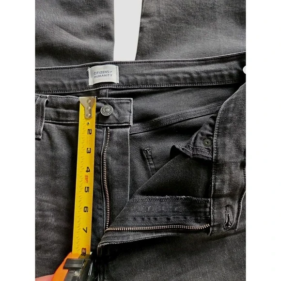 Citizens Of Humanity Loli Mid Rise Wide Leg Black Jeans Denim W32 EUC Pockets - Picture 9 of 16